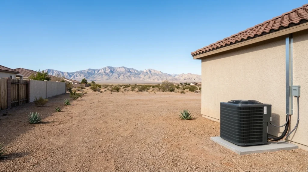 Technician installing a new AC system in Las Vegas