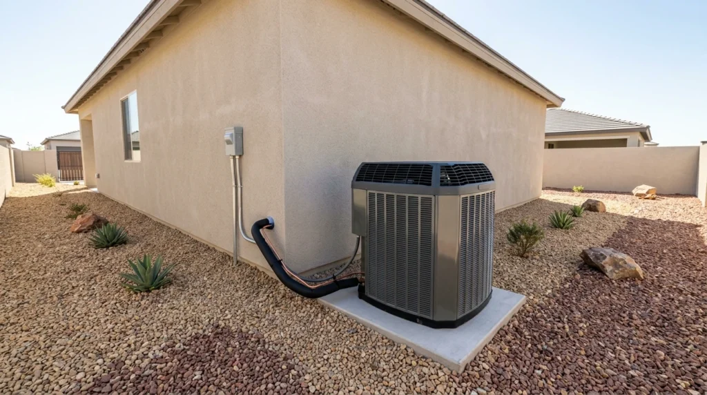 New AC condenser being installed in Las Vegas
