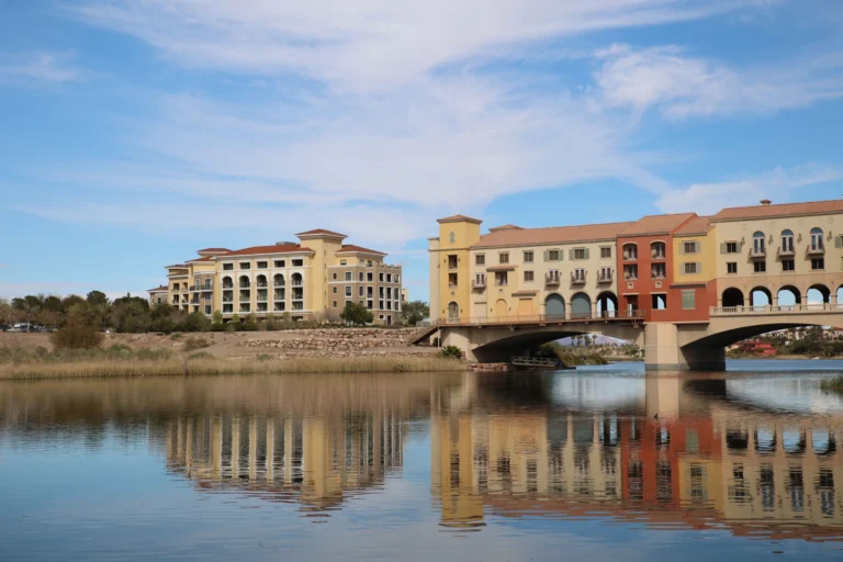 Lake Las Vegas bridge and village in Henderson, NV