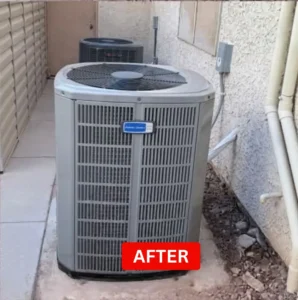 New AC unit after replacement at a Las Vegas home
