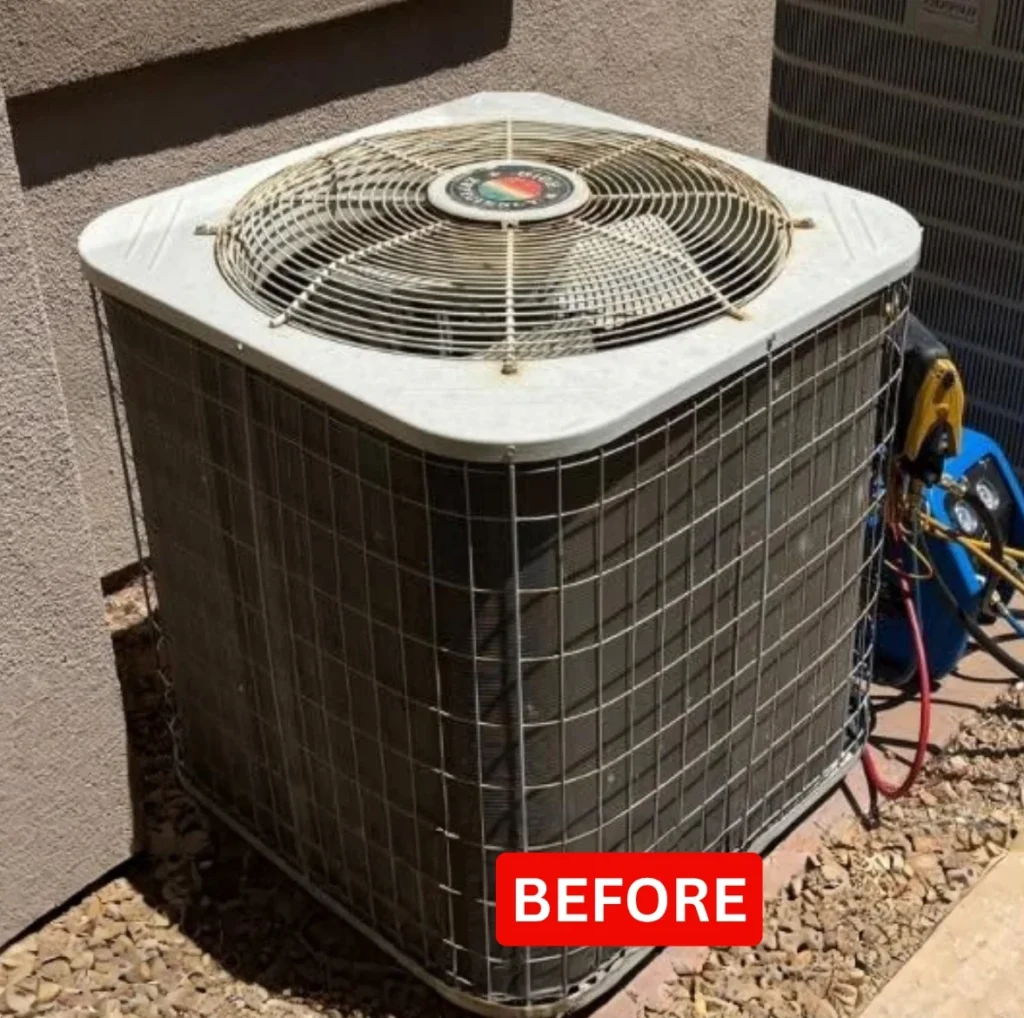 Old AC unit before repair at a Las Vegas home