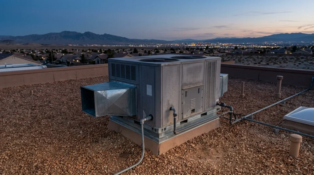 Rooftop gas pack heating unit