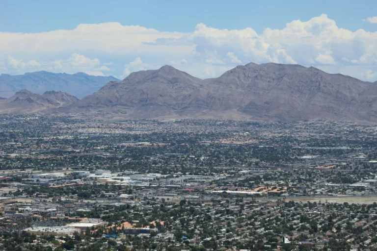 Sunrise Manor and the east Las Vegas Valley below Frenchman Mountain